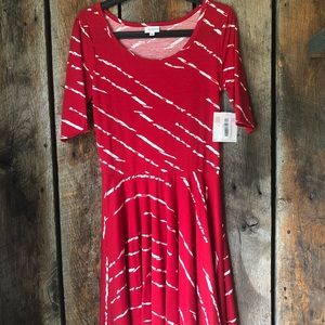 Lularoe Nicole Small Red White dress